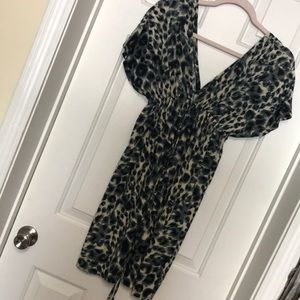 Cheetah Print Deep-V Dress